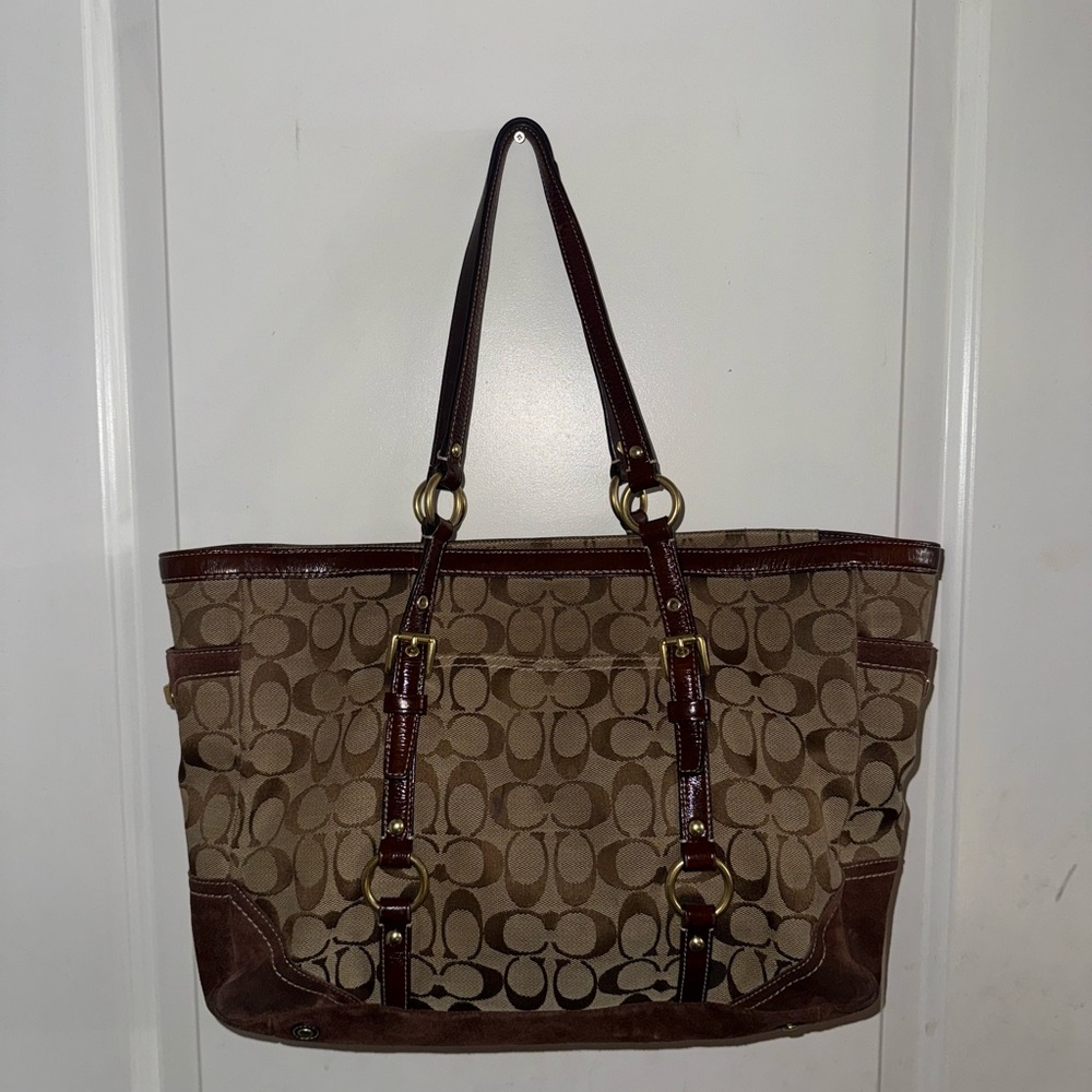 Coach Tan and Brown Signature Tote